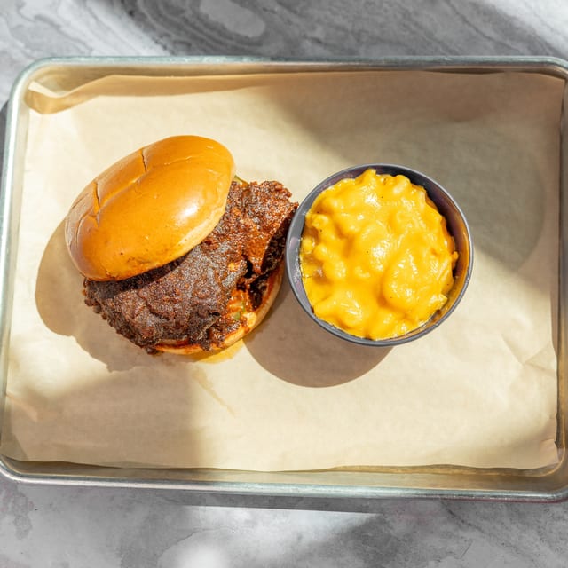 Fried Nashville Hot Chicken Sandwich.